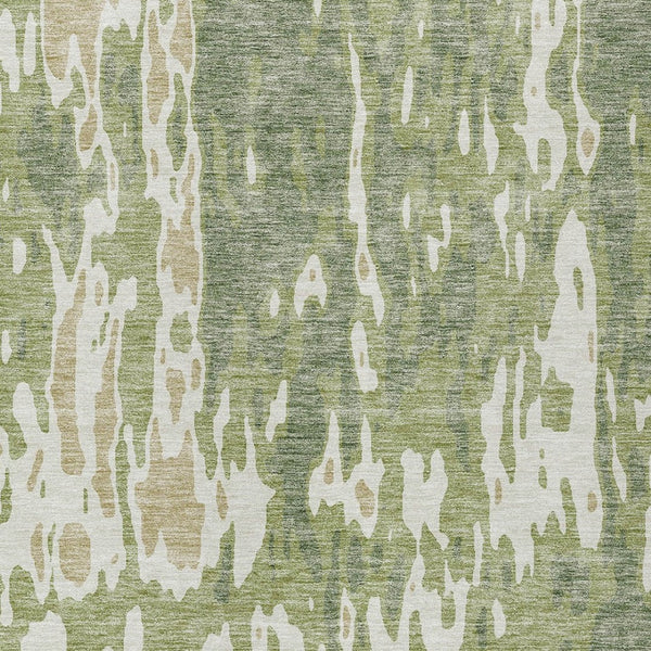 Homeroots 3' X 5' Elegant Abstract Washable Area Rug For Indoor And Outdoor Spaces - Durable & Stylish Design Sage Polyester 613315