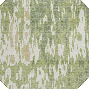 Homeroots 3' X 5' Elegant Abstract Washable Area Rug For Indoor And Outdoor Spaces - Durable & Stylish Design Sage Polyester 613316