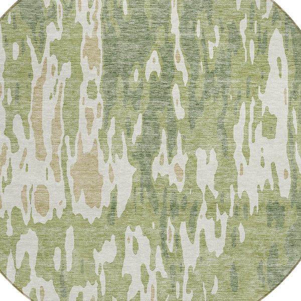 Homeroots 3' X 5' Elegant Abstract Washable Area Rug For Indoor And Outdoor Spaces - Durable & Stylish Design Sage Polyester 613316