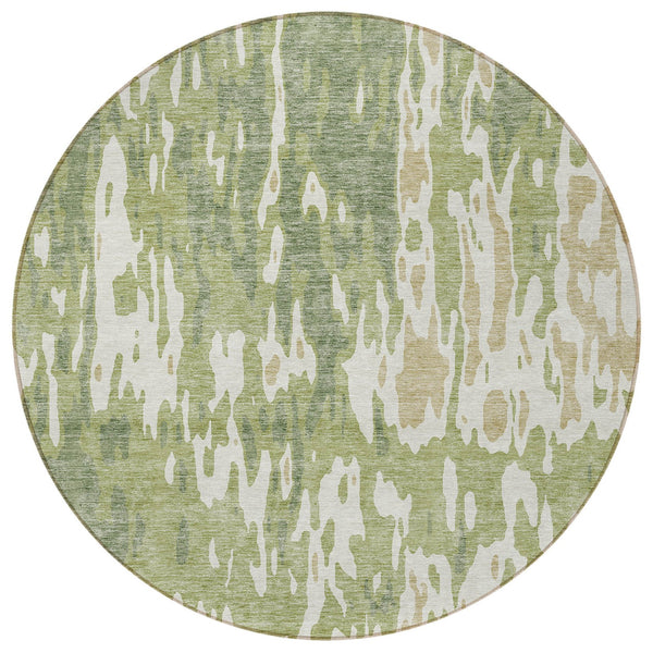 Homeroots 3' X 5' Elegant Abstract Washable Area Rug For Indoor And Outdoor Spaces - Durable & Stylish Design Sage Polyester 613316
