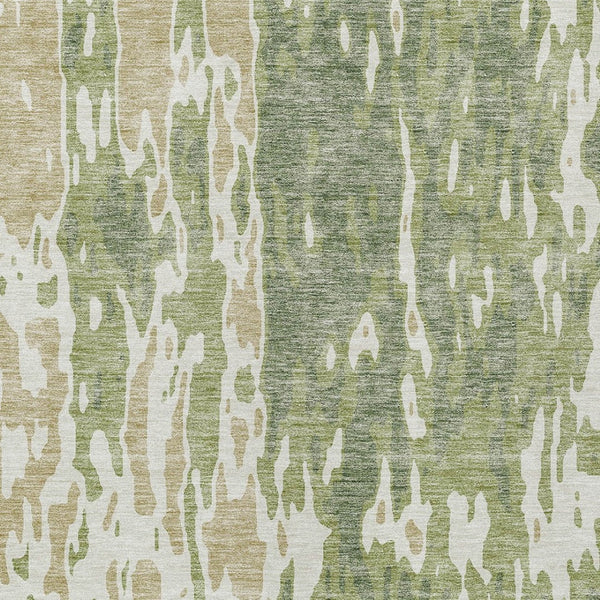 Homeroots 3' X 5' Elegant Abstract Washable Area Rug For Indoor And Outdoor Spaces - Durable & Stylish Design Sage Polyester 613319