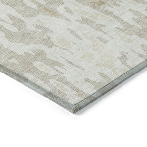 Homeroots 3' X 5' Elegant Abstract Washable Area Rug For Indoor And Outdoor Spaces - Durable & Stylish Design Beige Polyester 613320