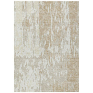 HomeRoots 5' Beige and Ivory Abstract Area Rug - Stylish, Washable, Indoor/Outdoor Comfort for Any Space 5' X 8' 613321