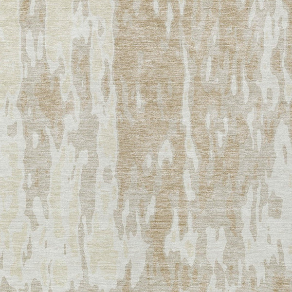 Homeroots 3' X 5' Elegant Abstract Washable Area Rug For Indoor And Outdoor Spaces - Durable & Stylish Design Beige Polyester 613321