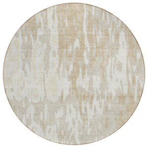 Homeroots 3' X 5' Elegant Abstract Washable Area Rug For Indoor And Outdoor Spaces - Durable & Stylish Design Beige Polyester 613322