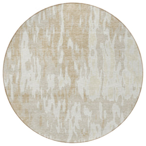 Homeroots 3' X 5' Elegant Abstract Washable Area Rug For Indoor And Outdoor Spaces - Durable & Stylish Design Beige Polyester 613322