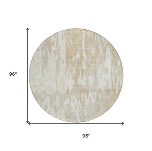 Homeroots 3' X 5' Elegant Abstract Washable Area Rug For Indoor And Outdoor Spaces - Durable & Stylish Design Beige Polyester 613322