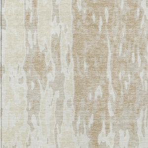 Homeroots 3' X 5' Elegant Abstract Washable Area Rug For Indoor And Outdoor Spaces - Durable & Stylish Design Beige Polyester 613324