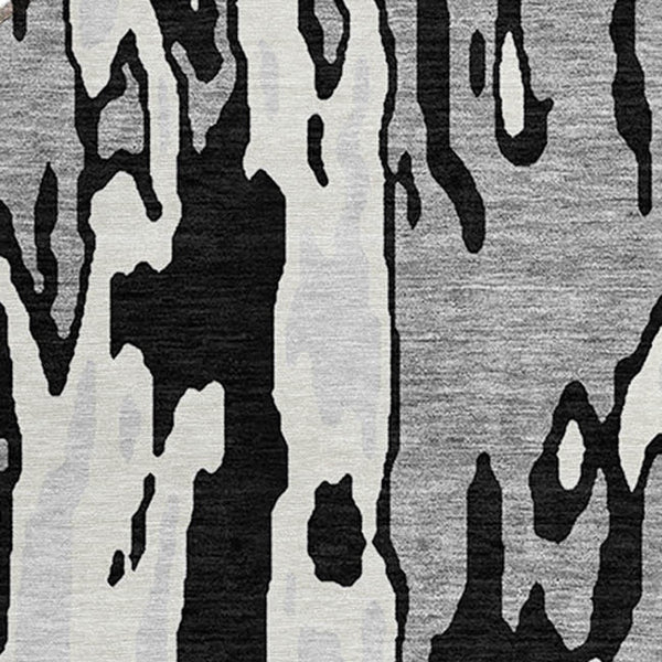 Homeroots 3' X 5' Elegant Abstract Washable Area Rug For Indoor And Outdoor Spaces - Durable & Stylish Design Black Polyester 613328