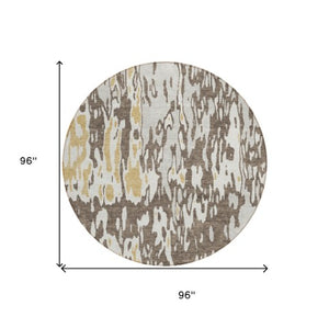 Homeroots 3' X 5' Elegant Abstract Washable Area Rug For Indoor And Outdoor Spaces - Durable & Stylish Design Brown Polyester 613334