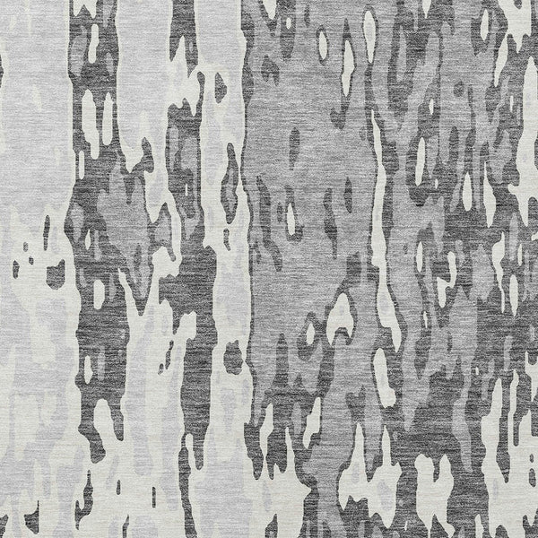 Homeroots 3' X 5' Elegant Abstract Washable Area Rug For Indoor And Outdoor Spaces - Durable & Stylish Design Gray Polyester 613344