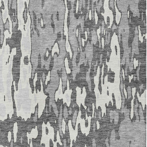 Homeroots 3' X 5' Elegant Abstract Washable Area Rug For Indoor And Outdoor Spaces - Durable & Stylish Design Gray Polyester 613345