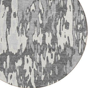 Homeroots 3' X 5' Elegant Abstract Washable Area Rug For Indoor And Outdoor Spaces - Durable & Stylish Design Gray Polyester 613346