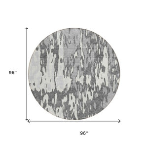 Homeroots 3' X 5' Elegant Abstract Washable Area Rug For Indoor And Outdoor Spaces - Durable & Stylish Design Gray Polyester 613346
