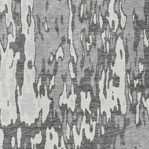 Homeroots 3' X 5' Elegant Abstract Washable Area Rug For Indoor And Outdoor Spaces - Durable & Stylish Design Gray Polyester 613348