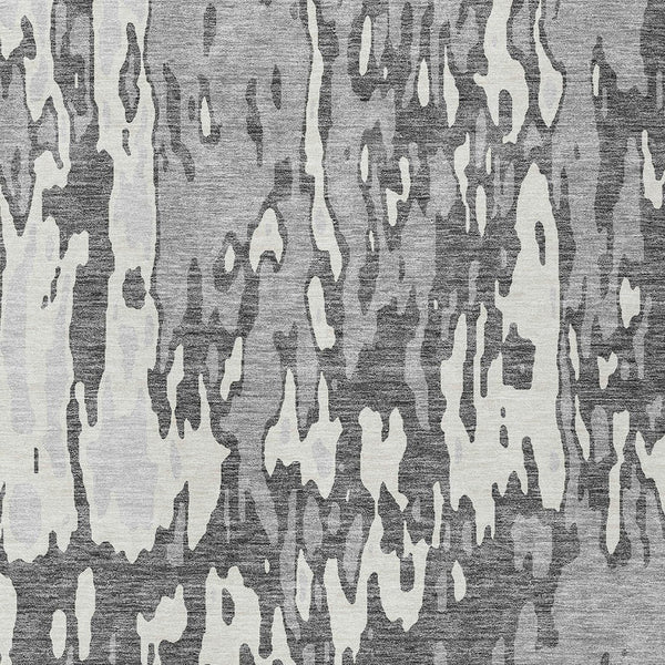 Homeroots 3' X 5' Elegant Abstract Washable Area Rug For Indoor And Outdoor Spaces - Durable & Stylish Design Gray Polyester 613348