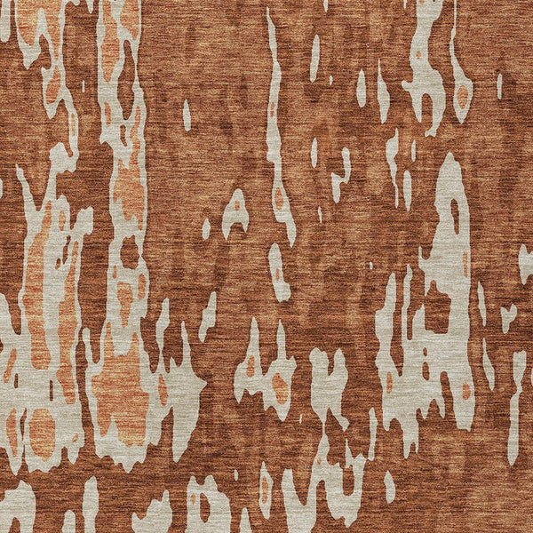 Homeroots 3' X 5' Elegant Abstract Washable Area Rug For Indoor And Outdoor Spaces - Durable & Stylish Design Orange Polyester 613362