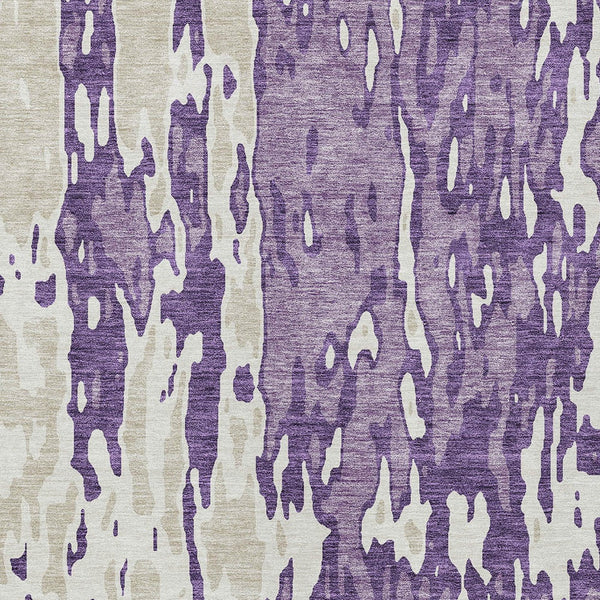 Homeroots 3' X 5' Elegant Abstract Washable Area Rug For Indoor And Outdoor Spaces - Durable & Stylish Design Purple Polyester 613368
