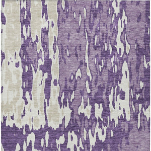 Homeroots 3' X 5' Elegant Abstract Washable Area Rug For Indoor And Outdoor Spaces - Durable & Stylish Design Purple Polyester 613368