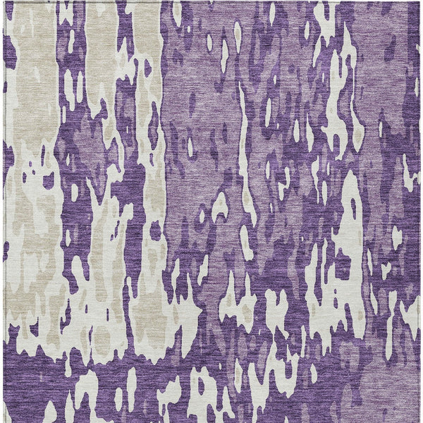 Homeroots 3' X 5' Elegant Abstract Washable Area Rug For Indoor And Outdoor Spaces - Durable & Stylish Design Purple Polyester 613369