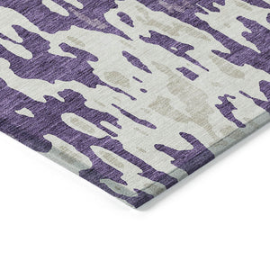 Homeroots 3' X 5' Elegant Abstract Washable Area Rug For Indoor And Outdoor Spaces - Durable & Stylish Design Purple Polyester 613369