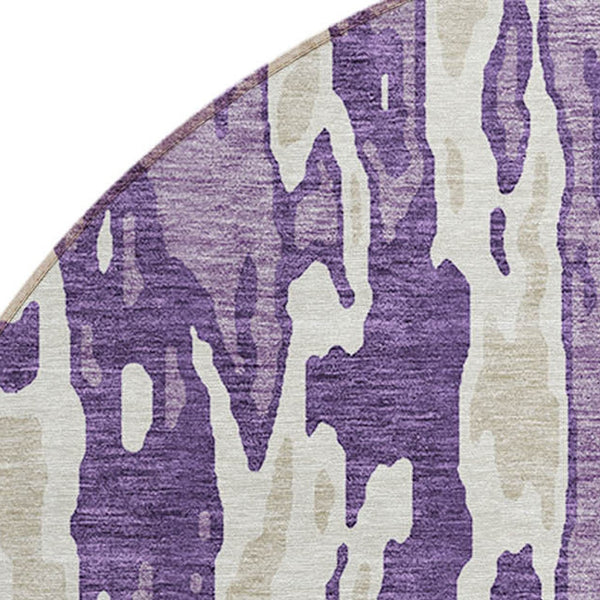 Homeroots 3' X 5' Elegant Abstract Washable Area Rug For Indoor And Outdoor Spaces - Durable & Stylish Design Purple Polyester 613370