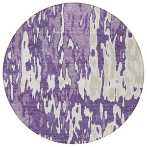 Homeroots 3' X 5' Elegant Abstract Washable Area Rug For Indoor And Outdoor Spaces - Durable & Stylish Design Purple Polyester 613370