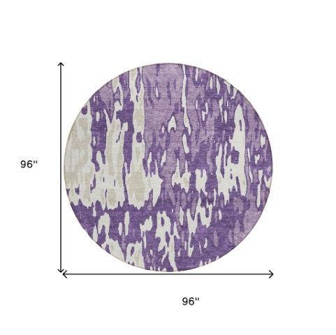 Homeroots 3' X 5' Elegant Abstract Washable Area Rug For Indoor And Outdoor Spaces - Durable & Stylish Design Purple Polyester 613370