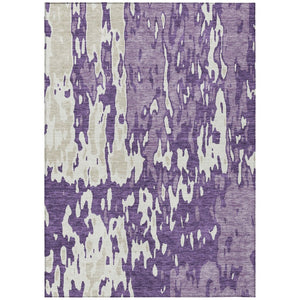 HomeRoots 5' Abstract Purple and Ivory Washable Indoor-Outdoor Area Rug for Stylish Home Décor and Durability 8' X 10' 613371