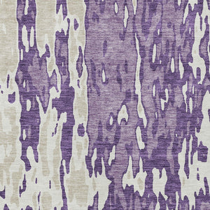 Homeroots 3' X 5' Elegant Abstract Washable Area Rug For Indoor And Outdoor Spaces - Durable & Stylish Design Purple Polyester 613371