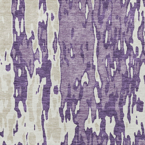 Homeroots 3' X 5' Elegant Abstract Washable Area Rug For Indoor And Outdoor Spaces - Durable & Stylish Design Purple Polyester 613371