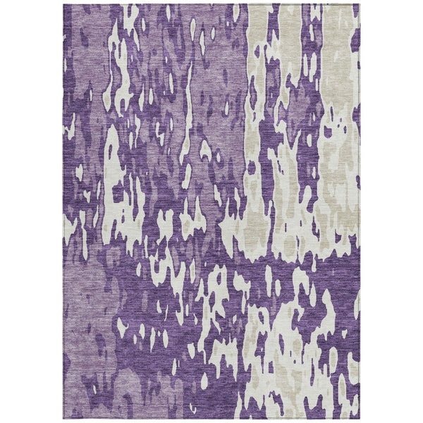 Homeroots 3' X 5' Elegant Abstract Washable Area Rug For Indoor And Outdoor Spaces - Durable & Stylish Design Purple Polyester 613371