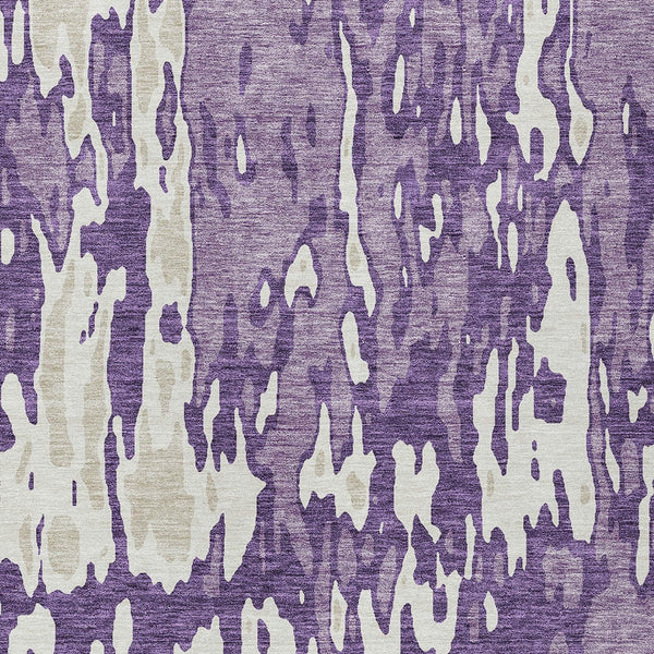 Homeroots 3' X 5' Elegant Abstract Washable Area Rug For Indoor And Outdoor Spaces - Durable & Stylish Design Purple Polyester 613372