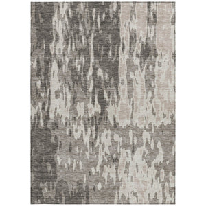 Homeroots 3' X 5' Elegant Abstract Washable Area Rug For Indoor And Outdoor Spaces - Durable & Stylish Design Taupe Polyester 613380