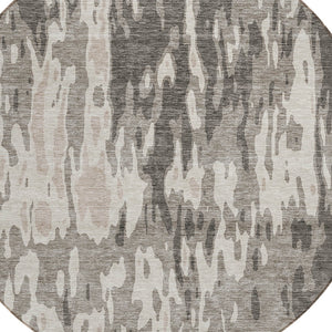 Homeroots 3' X 5' Elegant Abstract Washable Area Rug For Indoor And Outdoor Spaces - Durable & Stylish Design Taupe Polyester 613382