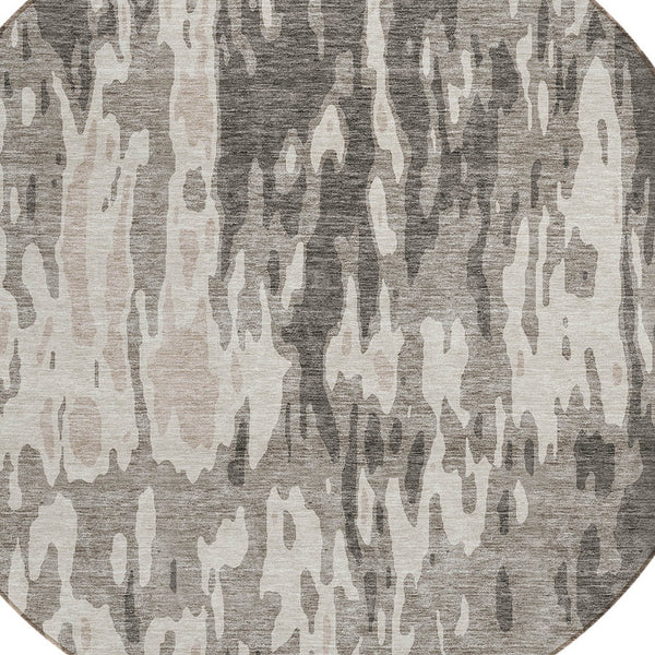 Homeroots 3' X 5' Elegant Abstract Washable Area Rug For Indoor And Outdoor Spaces - Durable & Stylish Design Taupe Polyester 613382