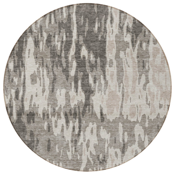 Homeroots 3' X 5' Elegant Abstract Washable Area Rug For Indoor And Outdoor Spaces - Durable & Stylish Design Taupe Polyester 613382