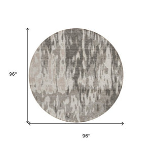 Homeroots 3' X 5' Elegant Abstract Washable Area Rug For Indoor And Outdoor Spaces - Durable & Stylish Design Taupe Polyester 613382