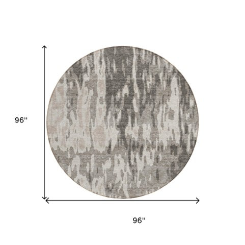 Homeroots 3' X 5' Elegant Abstract Washable Area Rug For Indoor And Outdoor Spaces - Durable & Stylish Design Taupe Polyester 613382