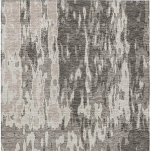 Homeroots 3' X 5' Elegant Abstract Washable Area Rug For Indoor And Outdoor Spaces - Durable & Stylish Design Taupe Polyester 613384