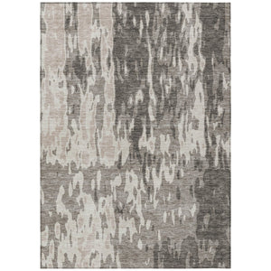 Homeroots 3' X 5' Elegant Abstract Washable Area Rug For Indoor And Outdoor Spaces - Durable & Stylish Design Taupe Polyester 613384