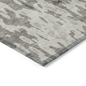 Homeroots 3' X 5' Elegant Abstract Washable Area Rug For Indoor And Outdoor Spaces - Durable & Stylish Design Taupe Polyester 613384