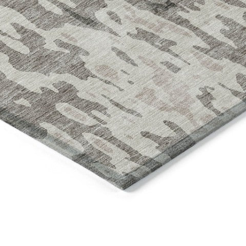Homeroots 3' X 5' Elegant Abstract Washable Area Rug For Indoor And Outdoor Spaces - Durable & Stylish Design Taupe Polyester 613384