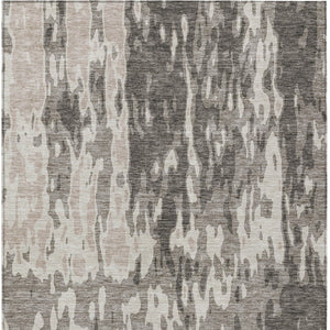Homeroots 3' X 5' Elegant Abstract Washable Area Rug For Indoor And Outdoor Spaces - Durable & Stylish Design Taupe Polyester 613385