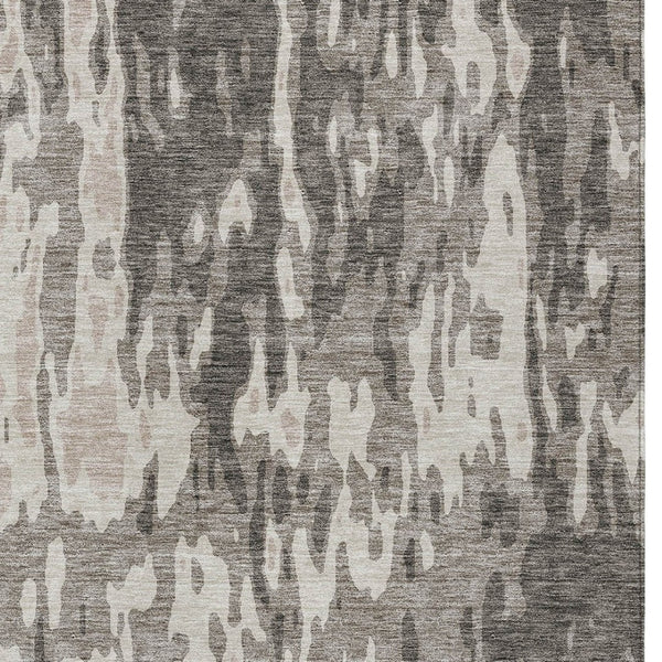 Homeroots 3' X 5' Elegant Abstract Washable Area Rug For Indoor And Outdoor Spaces - Durable & Stylish Design Taupe Polyester 613385