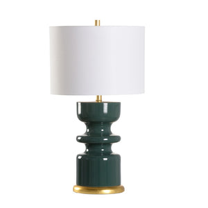 Wildwood Houston Sculptural Table Lamp With Wine Glaze And Gold Leaf Accents For Warm, Modern Ambient Lighting Green 61340