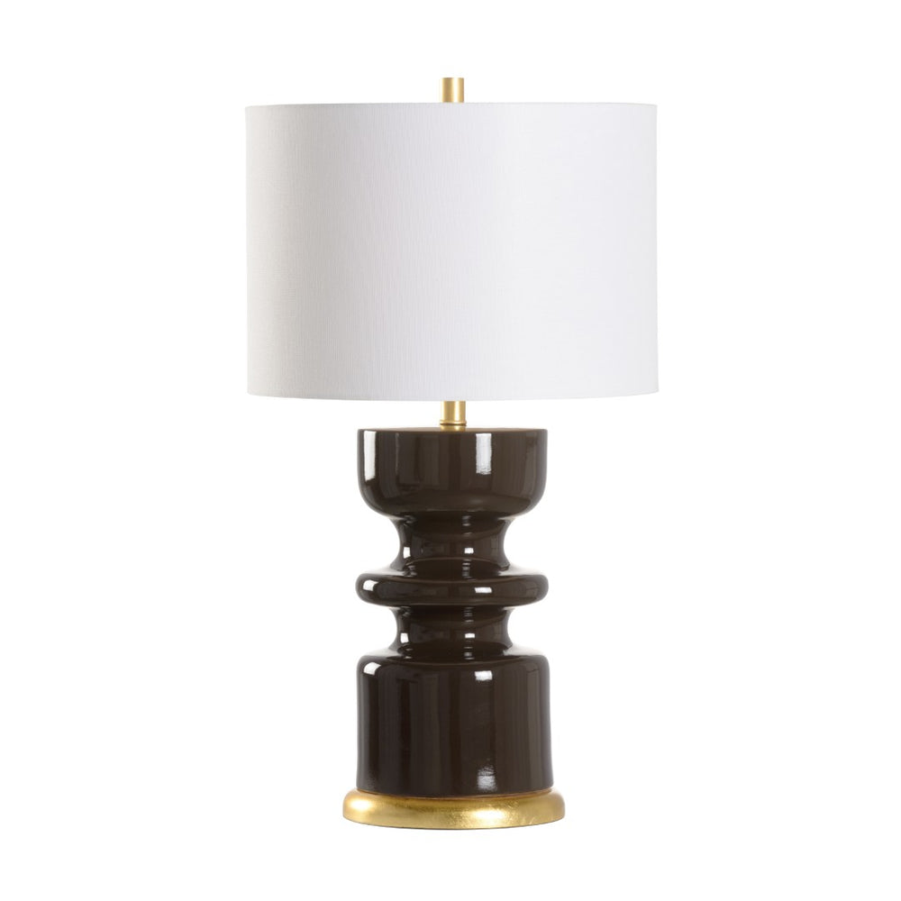 Wildwood Houston Sculptural Table Lamp With Wine Glaze And Gold Leaf Accents For Warm, Modern Ambient Lighting Red 61341