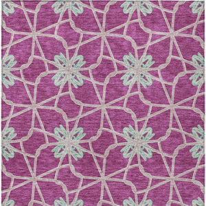 Homeroots 3' Stylish Geometric Washable Area Rug For Indoor Or Outdoor Use - Durable, Stain-resistant Design Blush Polyester 613415