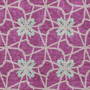 Homeroots 3' Stylish Geometric Washable Area Rug For Indoor Or Outdoor Use - Durable, Stain-resistant Design Blush Polyester 613415