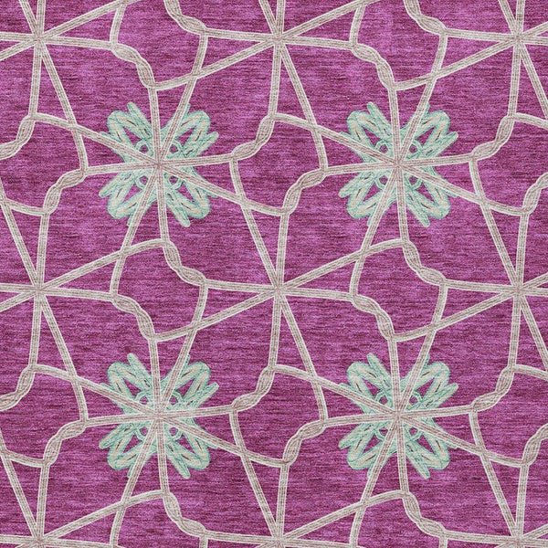 Homeroots 3' Stylish Geometric Washable Area Rug For Indoor Or Outdoor Use - Durable, Stain-resistant Design Blush Polyester 613415